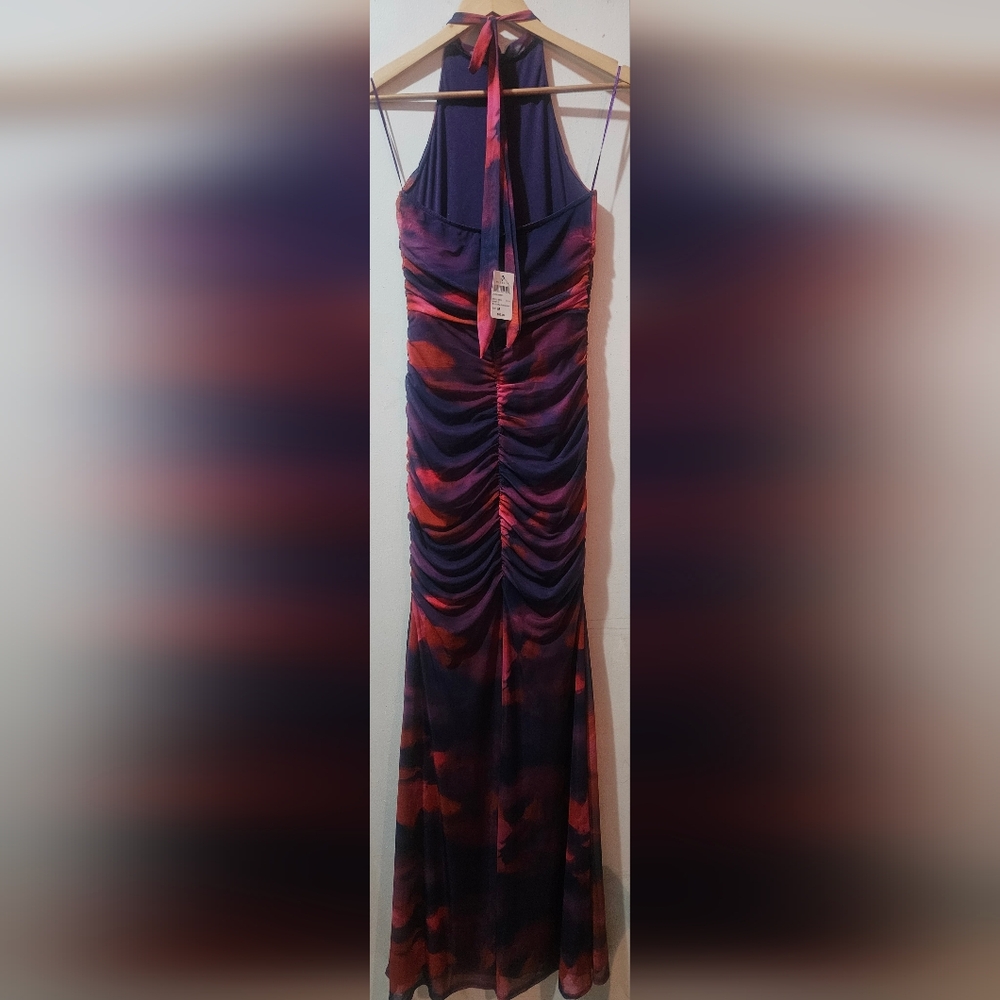 Windsor Red and Purple Halter Maxi Dress - Picture 2 of 4